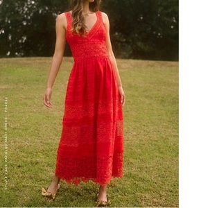 NWOT Adelyn Rae Red Lace Midi Dress